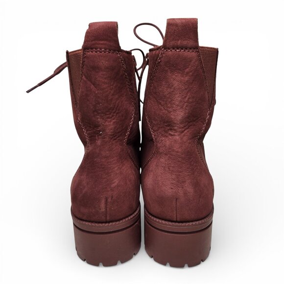 Lucky Brand Haddley Wine Red Combat Lace Up Boots 10M - Picture 4 of 11